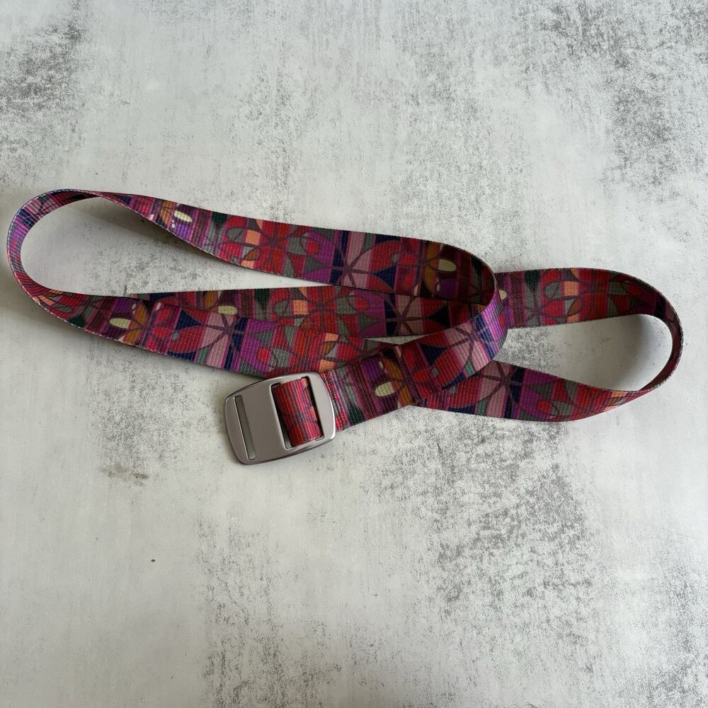 Croakies Artisan Belt Pink Purple Nylon Floral Orange Flowers Adjustable Fashion
